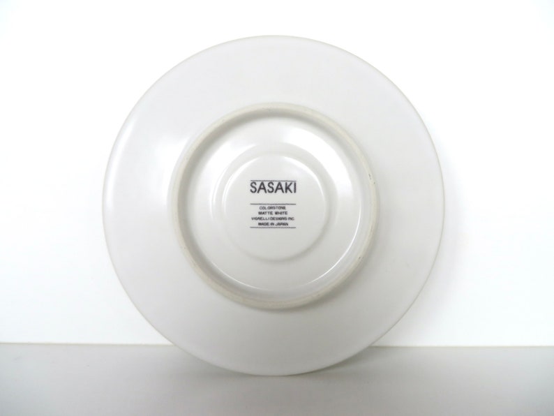 Vintage Sasaki Colorstone Cup and Saucer In Matte White, Massimo Vignelli Post Modern Cup And Saucer image 2