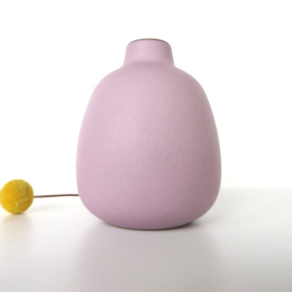 Vintage Heath Ceramics Bud Vase In Pink, Edith Heath Sculptural Bud Vase