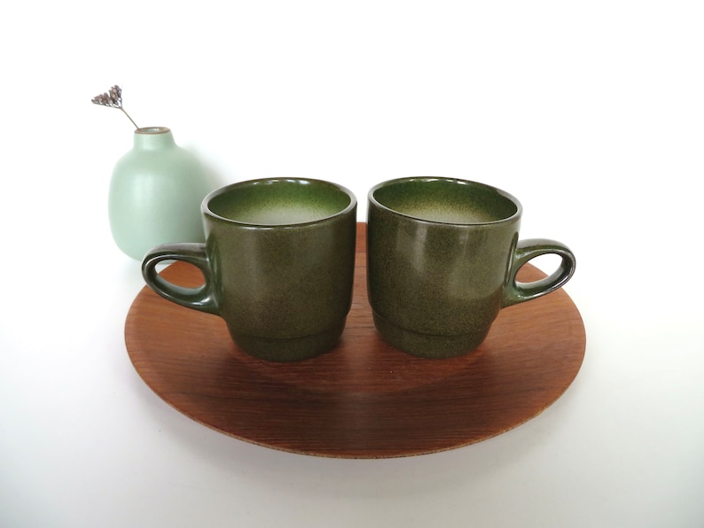 Single Heath Ceramics Mug In Sea and Sand, Vintage Edith Heath Ceramics, Rim Line Stacking Coffee Cup Multiples Available image 1