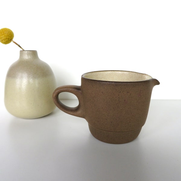 Heath Ceramics Creamer In Sandalwood, Edith Heath Stacking Rim Line Coffee Cup Creamer