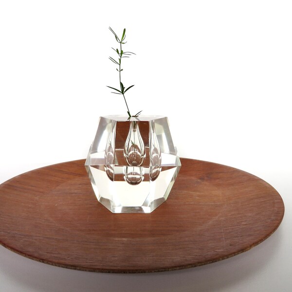 Iittala Crystal Orchid Vase by Timo Sarpaneva,  Scandinavian Sculptural Glass Art Paperwieght