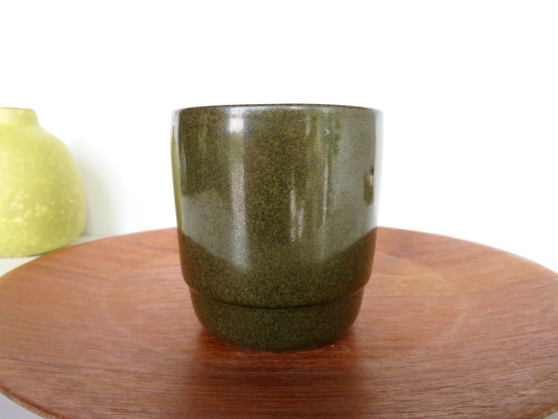 Single Heath Ceramics Mug In Sea and Sand, Vintage Edith Heath Ceramics, Rim Line Stacking Coffee Cup Multiples Available image 3