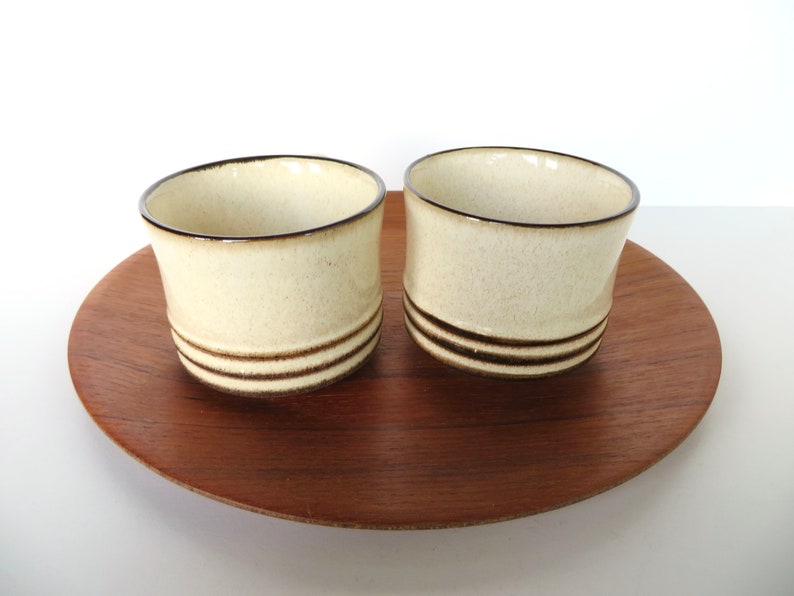 Set Of 2 Denby Sahara Mugs From England, Denby Contemporary Coffee Cups In Beige and Brown image 5