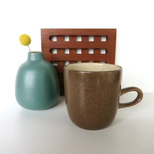 Vintage Heath Ceramics Studio Mug in Sandalwood, Edith Heath Low Handle Coffee Cup, Modernist Ceramics From Saulsalito image 1
