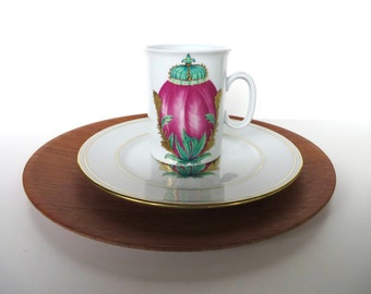 Vintage St. Limoges Faberge Egg Cup And Plate Set, 2 piece Hand Painted Fine Bone China By Veritable Email De Limoges