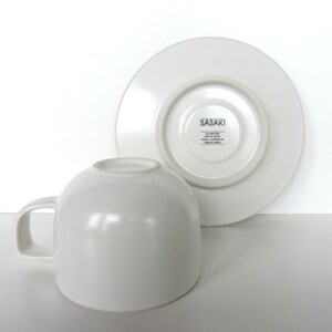 Vintage Sasaki Colorstone Cup and Saucer In Matte White, Massimo Vignelli Post Modern Cup And Saucer image 4