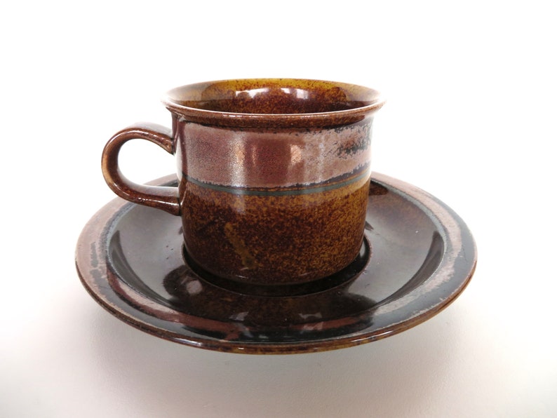 Vintage Knabstrup Stoneware Set of 2 Cup and Saucers Mid Etsy