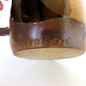 Vintage Pottery Craft USA Pitcher, Pottery Craft Stoneware Drip Glaze Water Jug image 9