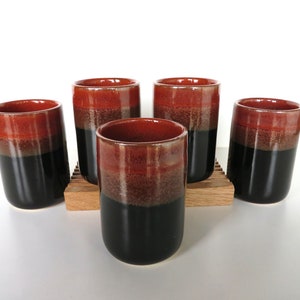 Set Of 5 Otagiri Stoneware Yunomi Tea Cups, Vintage Japanese Matcha/Green Tea Ceramic Cups image 4