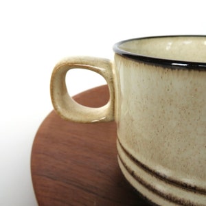 Set Of 2 Denby Sahara Mugs From England, Denby Contemporary Coffee Cups In Beige and Brown image 2