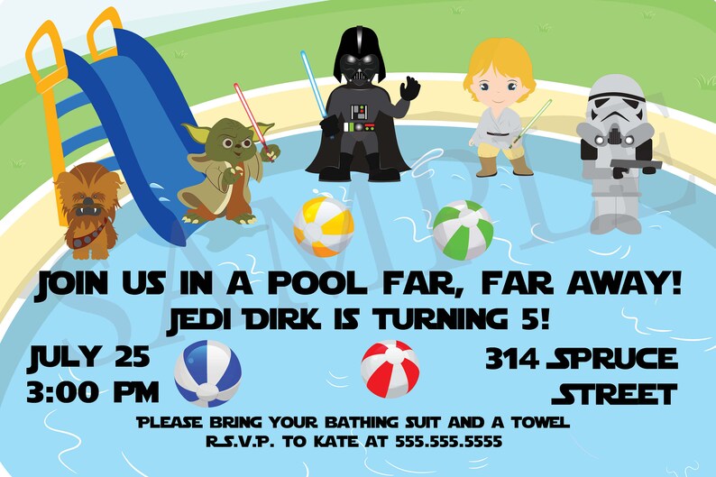Personalized Star Wars Invitation Star Wars Birthday Etsy