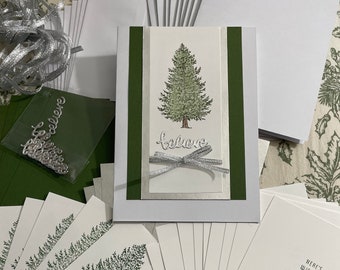 DIY Card Kit, 10 Christmas cards Believe, full size cards, one sample & supplies to make 9 more cards, Christmas tree, free ship Holiday