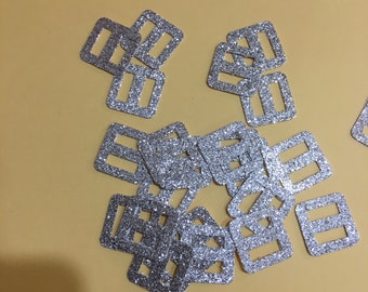 Santa belt buckle 20 paper buckles 1 Embellishments gold or silver or black Christmas crafts cards scrapbooking free ship cards