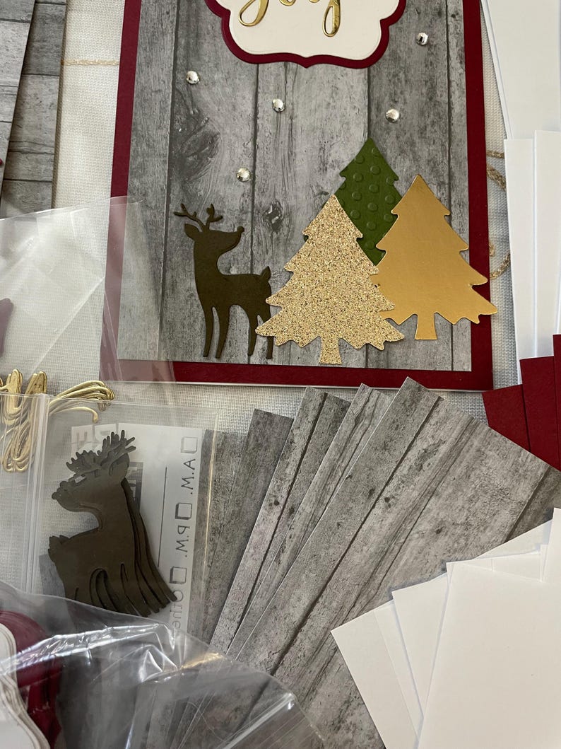 DIY Card Kit, 10 Country Cards Christmas 1 Sample + Supplies for 9 More ...
