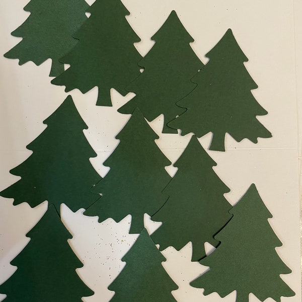 Christmas tree 2.5', cards. die cut embellishments. 9 trees. scrapbooking, confetti, winter trees, DIY Holiday cards, tags, free shipping