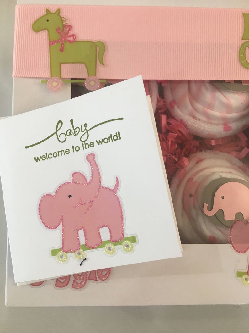 Baby Onesie Cupcakes Baby Girl Gift, 9 Pcs 4 Cupcake Bodysuits /4 Wash