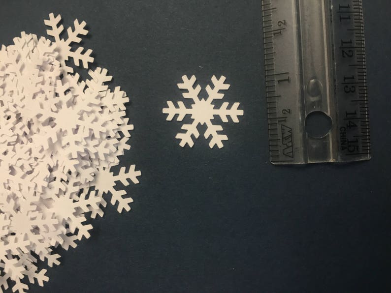 Holiday Christmas confetti die-cut 1 inch cards crafts wedding scrapbooking snowflakes 75 white embellishments