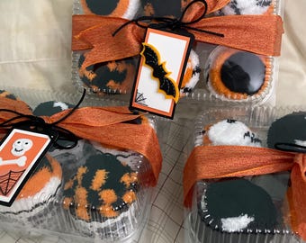 Halloween socks gift box 3 pairs handcrafted into fluffy cupcakes sweet 16 gift, hospital gift, fun gift free ship Fuzzy socks Birthday