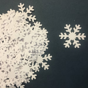 snowflakes 50 white embellishments, cards, scrapbooking, Holiday Christmas confetti, die-cut 1&quot; inch, crafts wedding