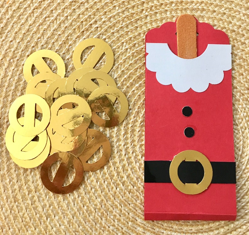 picture Santa Belt Buckle Craft 20 paper buckles 1 scrapbooking free