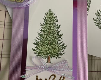 Kit de cartões faça você mesmo, 4 no total, feitos à mão, cartões de Natal para o país, Feliz Natal, 1 amostra mais suprimentos para mais 3, Cartões alegres faça você mesmo, novos