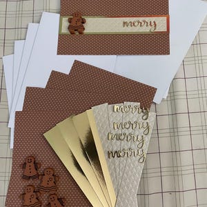 Kit di biglietti fai da te, 5 in totale, fatti a mano, biglietti di auguri per le festività natalizie, Buon Natale 1 campione più materiali per altri 4, biglietto fai da te con spedizione gratuita.