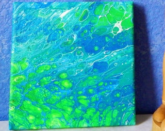 PHOSPHORUS ALGAE | 6x6in | Small Original Painting