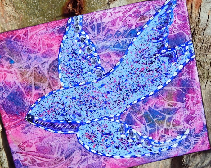 PSYCHEDELIC SPARROW | Original Sparrow Painting | 8x10 in