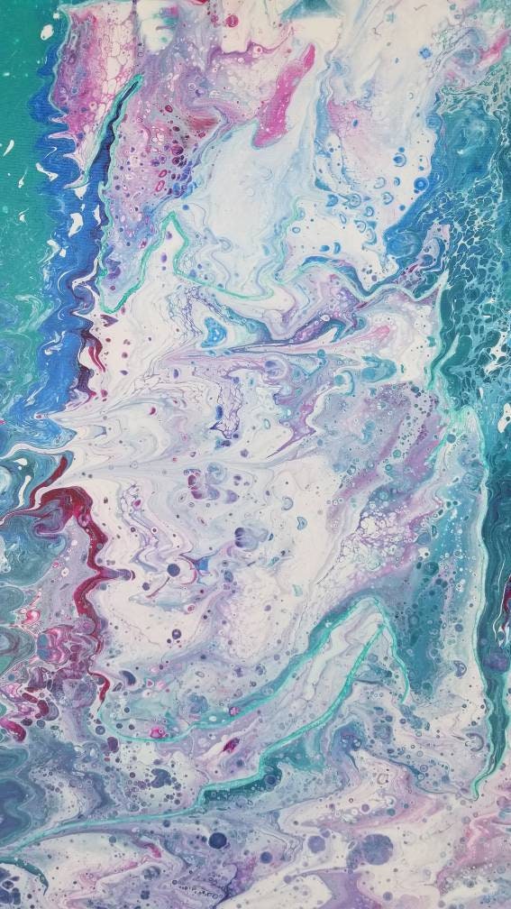 MELTING AWAY - 24x30in - Abstract Painting - Acrylic Pour