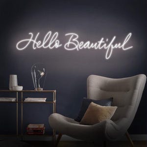 Hello Beautiful Neon sign,Instant Order for Custom Neon Sign,LED Acrylic Sign,LED Neon Light,Custom Family Name Sign,Neon Salon Decor