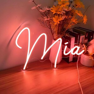 Letrero de neón personalizado, letrero de neón para exteriores personalizado, luz LED con nombre de familia, colgante de pared de neón hecho a mano, letrero de neón LED para decoración de pared de habitación.