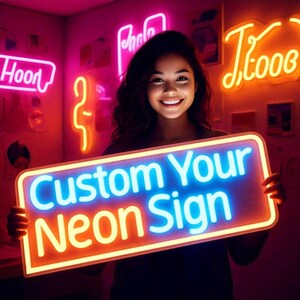 Letrero de neón personalizado, letrero de neón con nombre personalizado, luz LED con apellido, colgante de pared de neón hecho a mano, letrero de neón LED para decoración de pared de habitación.