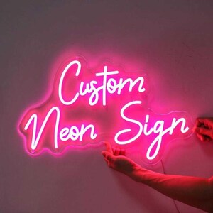 Letreiro de neon personalizado com luz LED, letreiro de neon com nome personalizado, luz de neon LED, luminária de parede neon feita à mão, luz de neon para presente personalizada, arte de parede neon