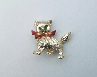 Vintage Cat Kitty Brooch Pin