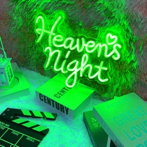 Letreiro de neon Heaven's Night, letreiro de neon personalizado, letreiro de neon com nome personalizado, letreiro de acrílico LED, letreiro de neon para festa, letreiro de neon para parede feito à mão