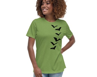 Vintage Bats Halloween T-Shirt: Relaxed Fit Cotton Tee