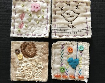 Twinchies four Handmade for Scrapbooks, Journals or crafts