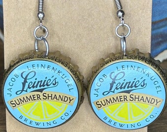 Beer Bottle Cap Earrings , Variety Available, Eco-Friendly Artisan Handmade