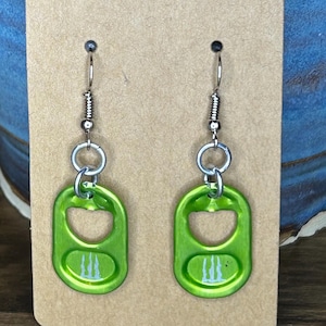 Pop Tab Upcycled Dangle Earrings, Eco-Friendly Recycled Artisan Handmade