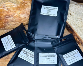 European Sourdough Traditions Pack | 4 Artisan Starters – French, German, Wales, Italian | Fast Shipping Available