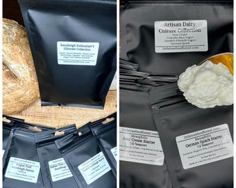 Homesteader’s Heritage Fermentation Kit | 8 Heirloom Sourdough & 4 Dairy Cultures | Shipping Upgrades Available