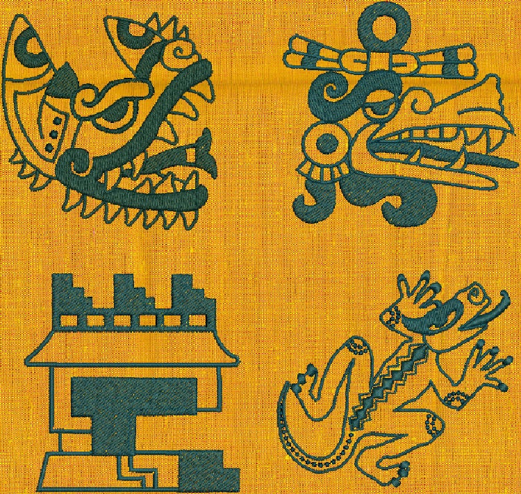 21 aztec calendar machine embroidery designs  etsy