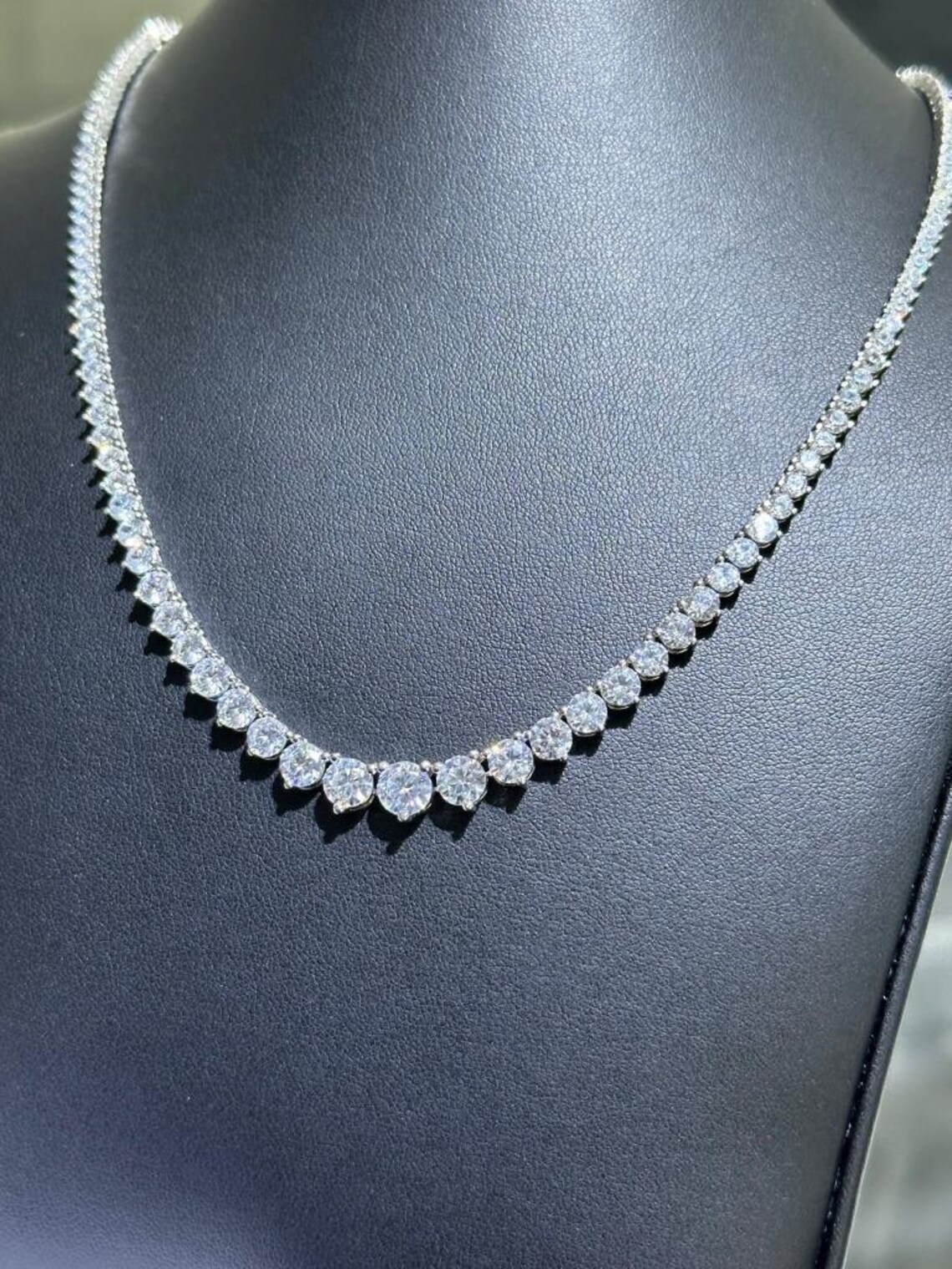 SERAFINA Dancing Pendant Necklace - Sterling Silver With Simulated White Sapphire, 18" Chain