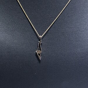 14k Rose Gold Natürliche Schwarze Diamanten Nach Maß Nation of Israel Map Davidstern Halskette 16 &quot;Länge Kabelkette