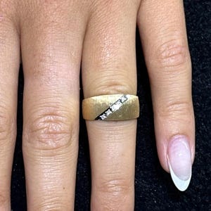 14k White Gold Natural Diamonds Round Cut Diamond Cut Band Design Ring Sz 5.5 Bridal Gift