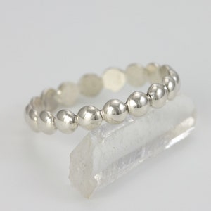 Sterling Silver Bubbles Ring - Handmade Stacking Bead Ring - Handmade in Austin, TX
