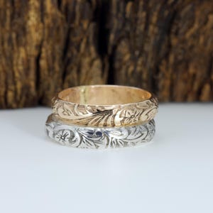 Floral Ring - Sterling Silver or 14K Gold-Filled - Flower and Vine - Handmade in Austin, TX