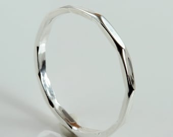 Hammered Ring - Sterling Silver - 14k Gold-Filled - Hammertime - Textured Band - Silver and Gold - Stacker Ring - Handmade in Ausin, TX