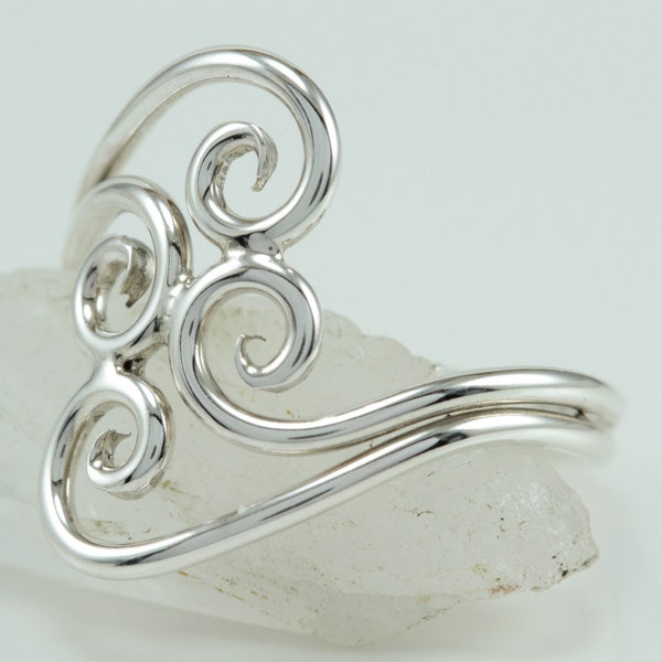 Scroll Ring - Spiral Ring -  Filagree Ring - Sterling Silver