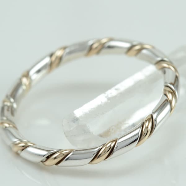 Two-Tone Twisted Ring – Sterling Silver and 14k Gold-Filled - Handmade in Austin, TX